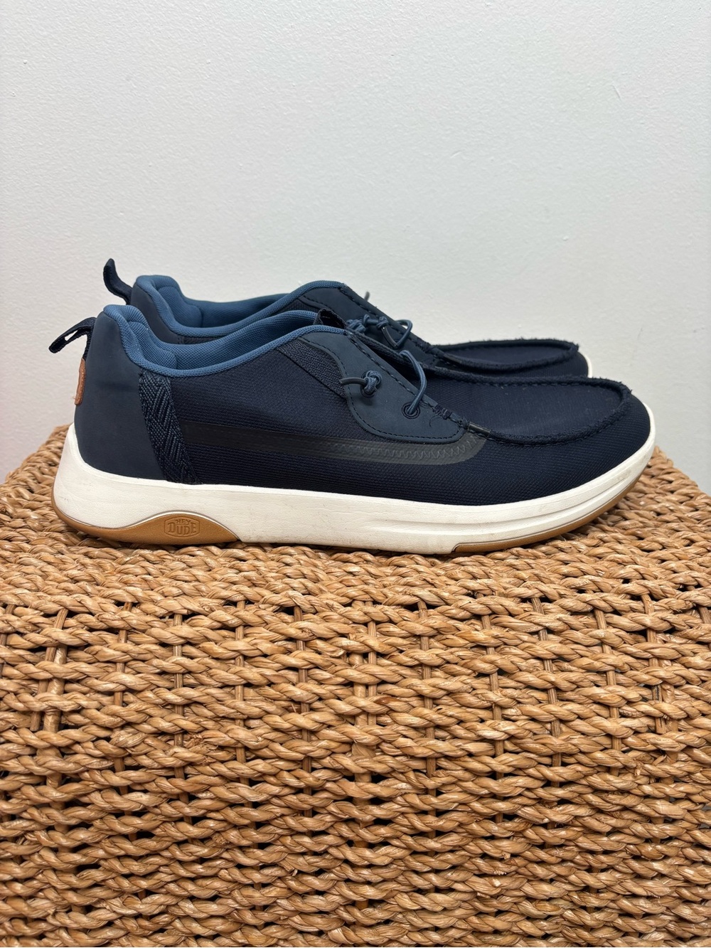 Hey Dude Shoes Men’s 12 Wally Drift Mesh Slip On Navy Blue
